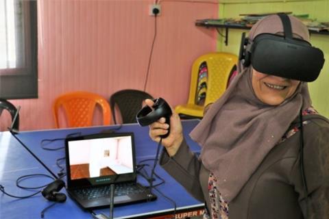An image showing a Syrian refugee at Azraq refugee camp